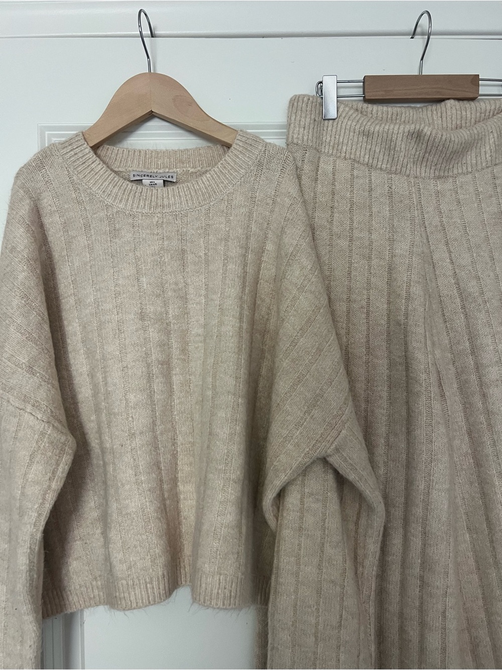 Sincerely Jules Soft Knit Crewneck Sweater in Light Beige - Picture 2 of 3